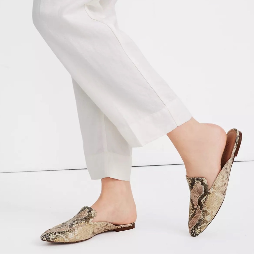 Madewell Frances Skimmer Mule Snake Embossed